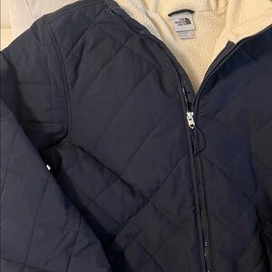 The North Face Men's Dark Blue “Quilted” Jacket with Fleece Lining